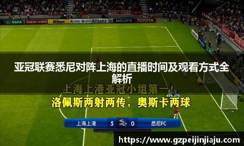 亚冠联赛悉尼对阵上海的直播时间及观看方式全解析